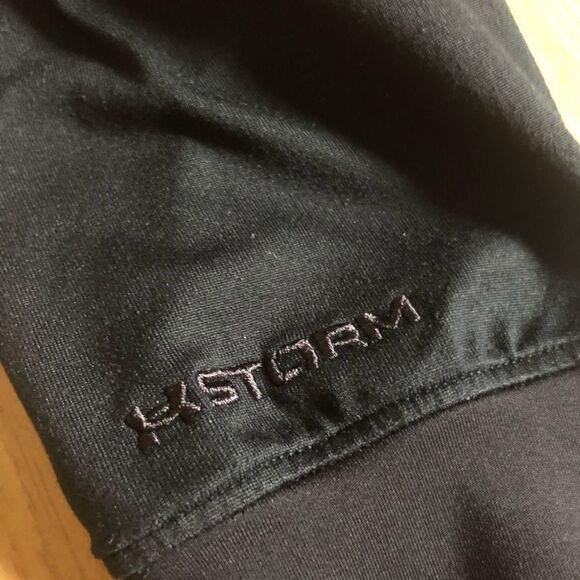 UNDER ARMOUR Storm Fitted Coldgear Gray/Black Collar Zip Pullover - Picture 8 of 9